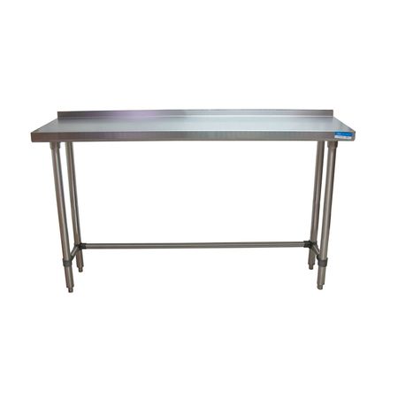 Bk Resources Stainless Steel Work Table With Open Base, 1.5" Rear Riser 72"Wx18"D VTTROB-1872